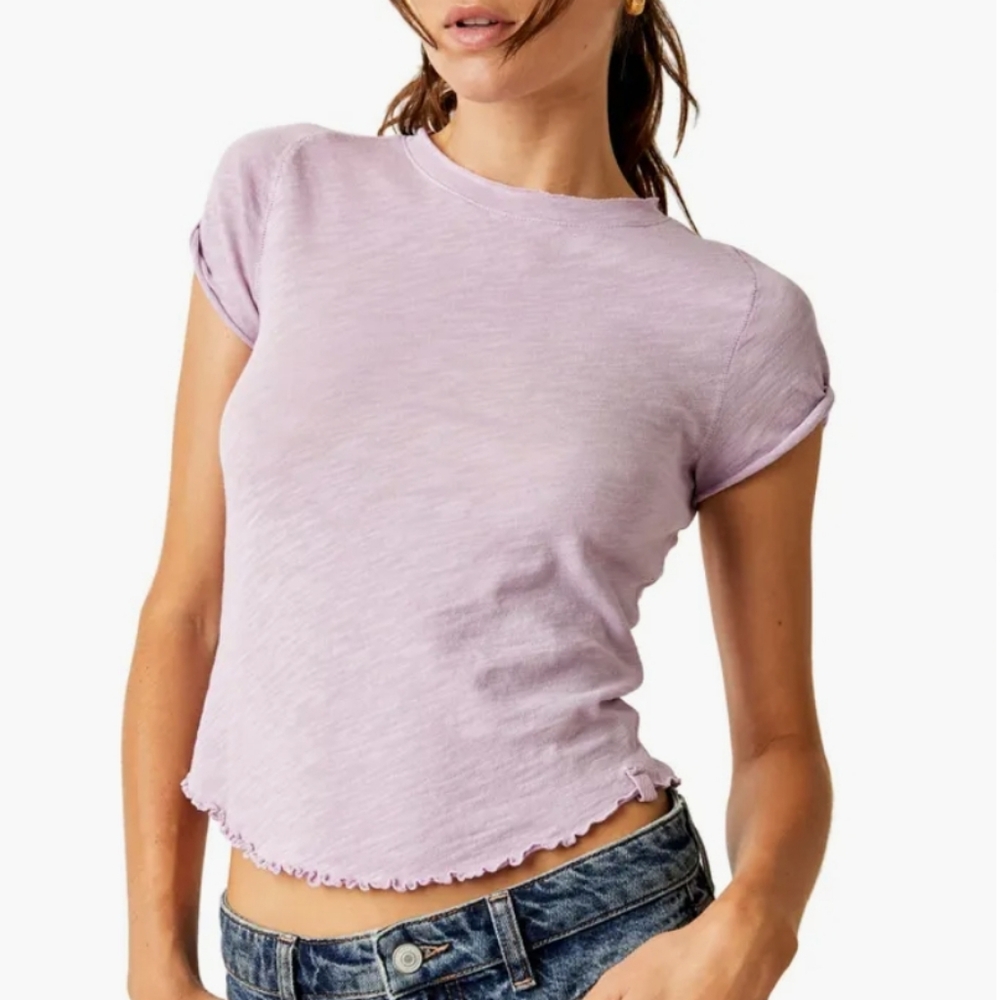Free People Be My Baby Tee - Lilac Bouquet